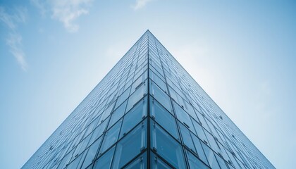 Modern Glass Facade Architecture Detail, Perspective View