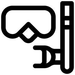 Snorkelling mask. Editable stroke vector icon.