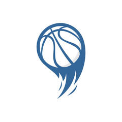 Ball flying, basketball sport design 