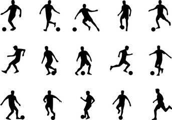Naklejka premium A big collection of football players people playing football soccer