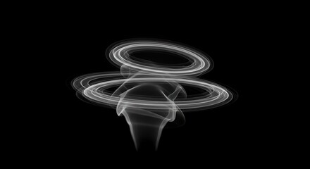 Naklejka premium Smoke Rings Against a Black Backdrop