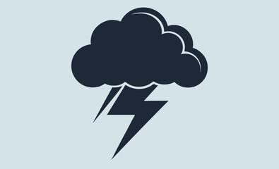 Thunderstorm cloud icon, rain with lightning vector, storm symbol graphic