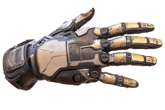 Robotic hand with intricate design showcasing mobility assembled from advanced materials in a futuristic style ideal for various applications
