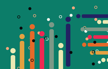 Abstract colorful background with circles and dots. Vector illustration for your design