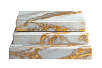 Square marble pedestal with elegant gold veins showcasing fine craftsmanship and luxurious design, perfect for home decor or art displays in any space