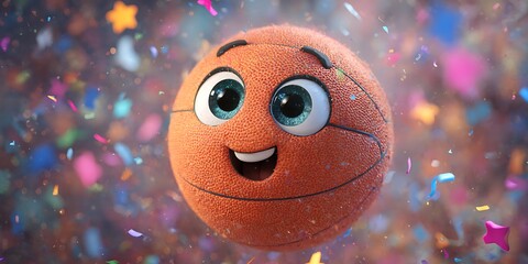 Cheerful Orange Character 3D Animated Sphere