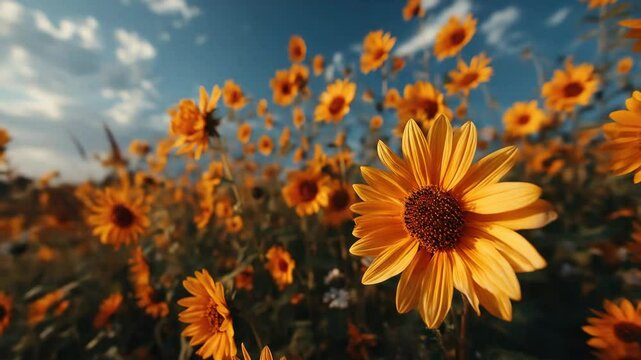 Sunflowers Field with Sunny Day.