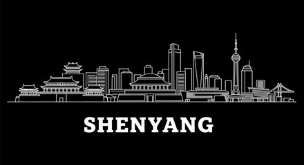 Fototapeta premium Shenyang Skyline China City Silhouette Landmark.