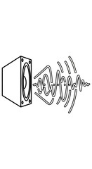 Sound Wave from Speaker Vector Illustration – Audio Frequency Concept