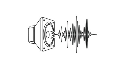 Dynamic Audio Speaker Waveform Vector Icon