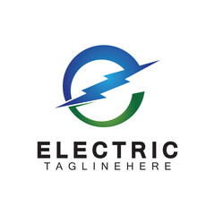 Abstract Letter E Electric Bold Logo design, Power Logo, Energy logo design template