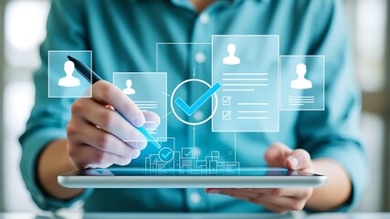 Digital employee onboarding and verification process using a tablet