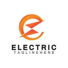 Abstract Letter E Electric Bold Logo design, Power Logo, Energy logo design template
