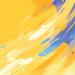 abstract background with brush strokes in yellow, orange and blue colors
