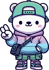 Illustration Vector Character Mascot Polar Bear