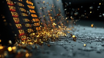 Futuristic Trading Terminal Malfunction Stock Market Crash Visualization
