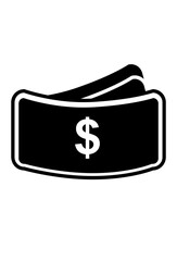 Black dollar bills icon. three cash notes.
black icon representing three dollar bills
