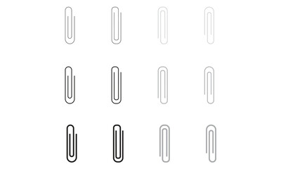Paper Clip Attachment Icon Design, Black and Gray color. Designed with a minimalist aesthetic, it features precise curves and balanced proportions guided by a golden-ratio grid.