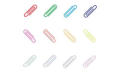 Paper Clip Attachment Symbols Colorful Design. Designed with a minimalist aesthetic, it features precise curves and balanced proportions guided by a golden-ratio grid.