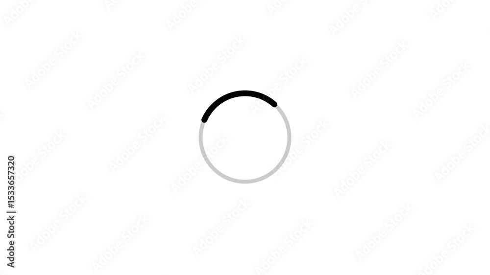 Poster minimalist animated progress indicator circular shape black and grey color elements white background