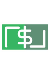 Fototapeta premium Green stylized dollar symbol logo design. Abstract money sign icon illustration. Financial graphic with a modern currency look. 