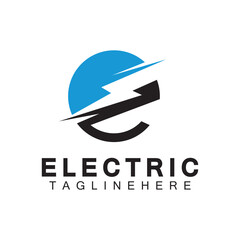 Abstract Letter E Electric Bold Logo design, Power Logo, Energy logo design template