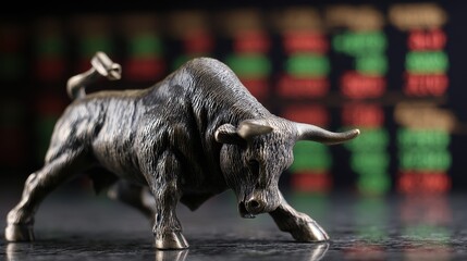 Bull Market Stock Market Crash Concept Split Bull Statue