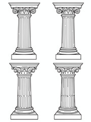 Obraz premium Antique Column set .eps