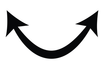 Dual sided arrow Vector in black color. black arrow pointed right and left side png file.