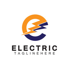 Abstract Letter E Electric Bold Logo design, Power Logo, Energy logo design template