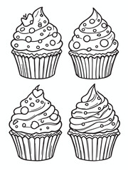assortment of colorful cupcakes .eps
