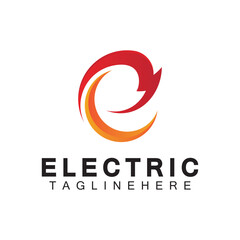Abstract Letter E Electric Bold Logo design, Power Logo, Energy logo design template