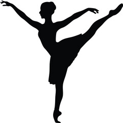 ballerina silhouette, graceful dance pose, elegant dancer outline