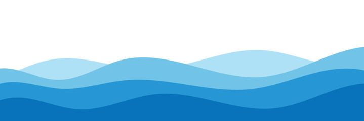 Water waves blue flow background vector image simple graphic illustration, abstract fluid wavy river pattern shape backdrop, ocean sea cartoon fun cute zigzag curve motion element, smoke decor .EPS 10