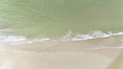 Sandy beach on the North Sea coast photographed with a drone