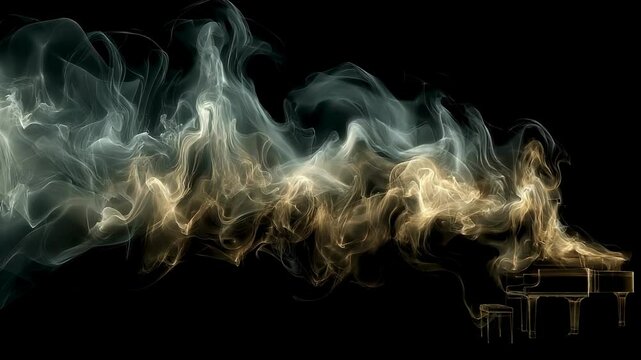 Abstract Smoke Piano Musical Dreamscapes