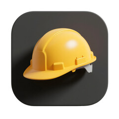 Fototapeta premium Safety Helmetyellow construction helmet centered on a curved 
