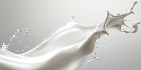 Milk splash against a muted gray background