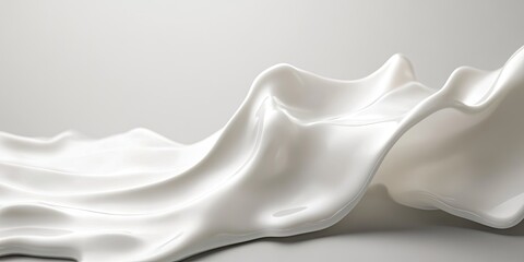 Smooth, flowing white liquid, abstract form