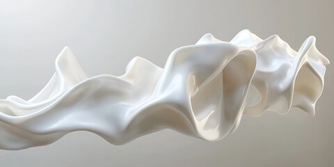 Fluid, white, abstract form