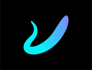Abstract gradient letter v
