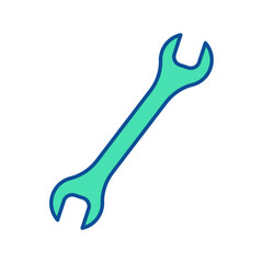 Wrench icon. Construction tool. Color vector illustration