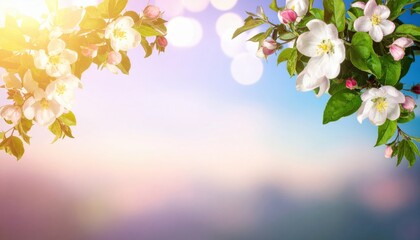 Spring blossoms blooming in nature floral background soft light environment serene viewpoint for peaceful concept