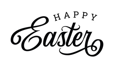 Happy Easter lettering vector. Hand drawn elegant modern vector calligraphy.	