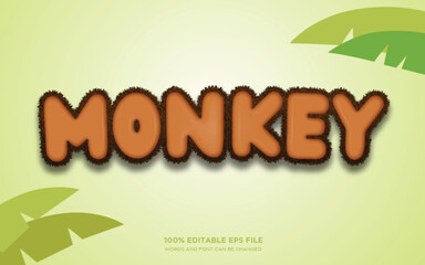 Monkey 3D editable text style effect	