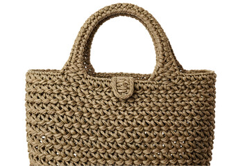 Stylish Crochet Tote Bag: Summer Fashion Accessory on white background