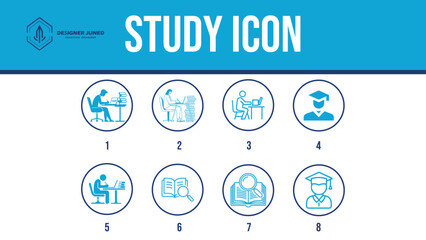 corporate icon study , modern education icon , vector arts