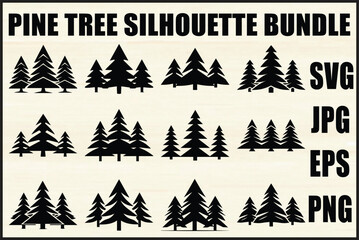 Obraz premium Pine Tree Vector Bundle Design