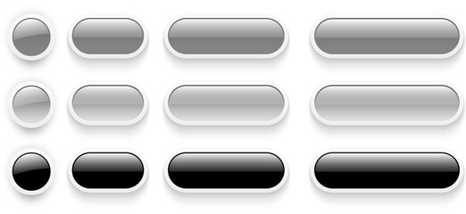 Buttons set for user interface, simple colorful 3D modern buttons design for mobile, web, social media, business.