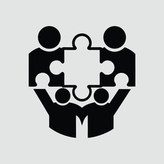 Teamwork and Collaboration People Assembling Puzzle Pieces